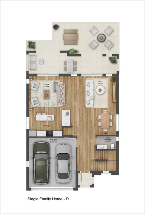 Floor plan for 4 beds, 3.5 baths, 2464 sqft